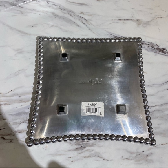 Vintage Mud Pie Silver Tray set Dragon Fly details Candy dish fragrance tray Y2K - Picture 5 of 7